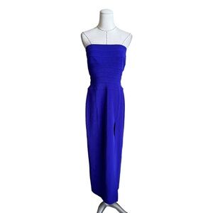 Tadashi Vintage 80s 90s Bodycon Stretch Strapless Bandage Dress High Slit